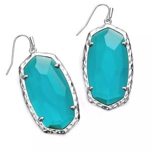 NWT Kendra Scott Ella Earrings Blue Glass Rhodium